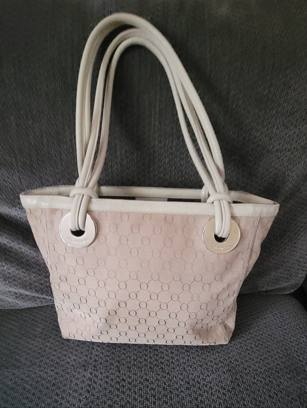 OROTON Cream Beige Leather Material Monogram Handbag Shoulder Bag
